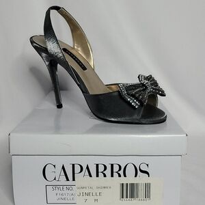 𝅺caparros Jinelle Gun Metal Shimmer Evening  Size 7M Shoes